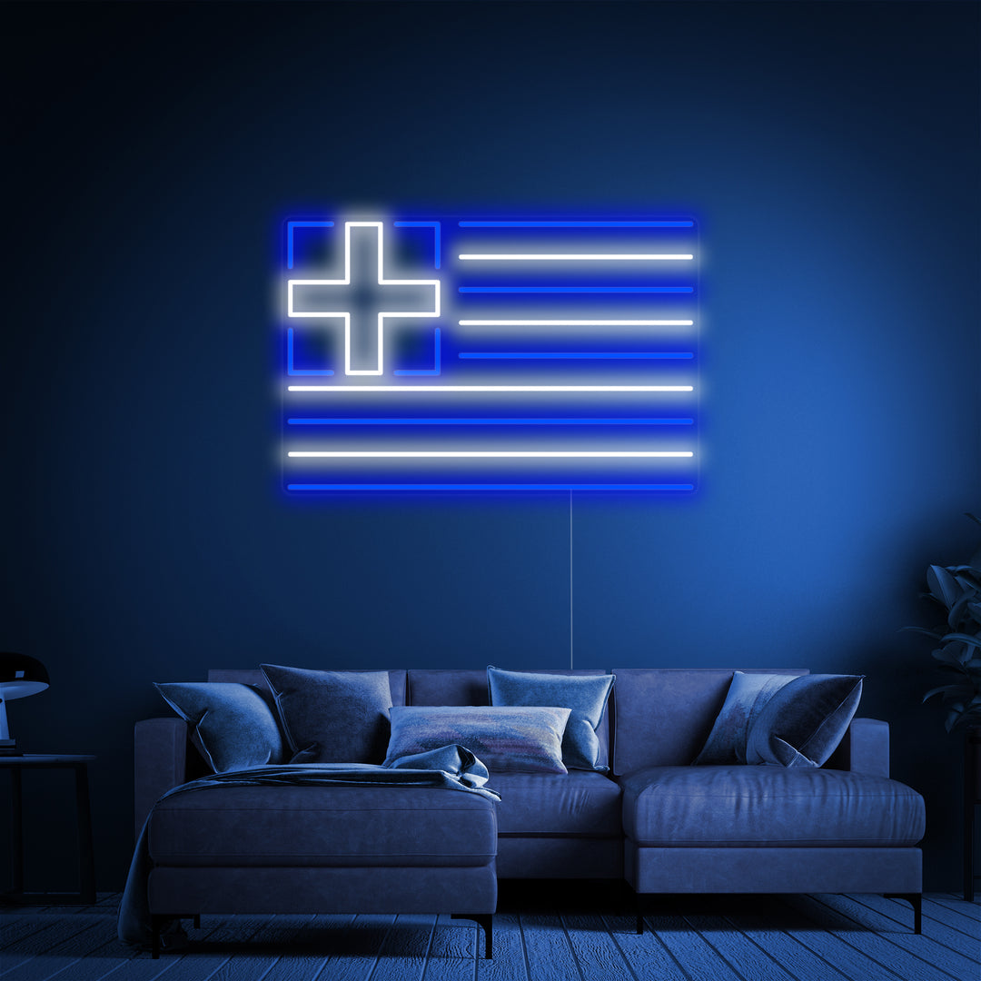 "Grækenlands Flag" Neonskilt