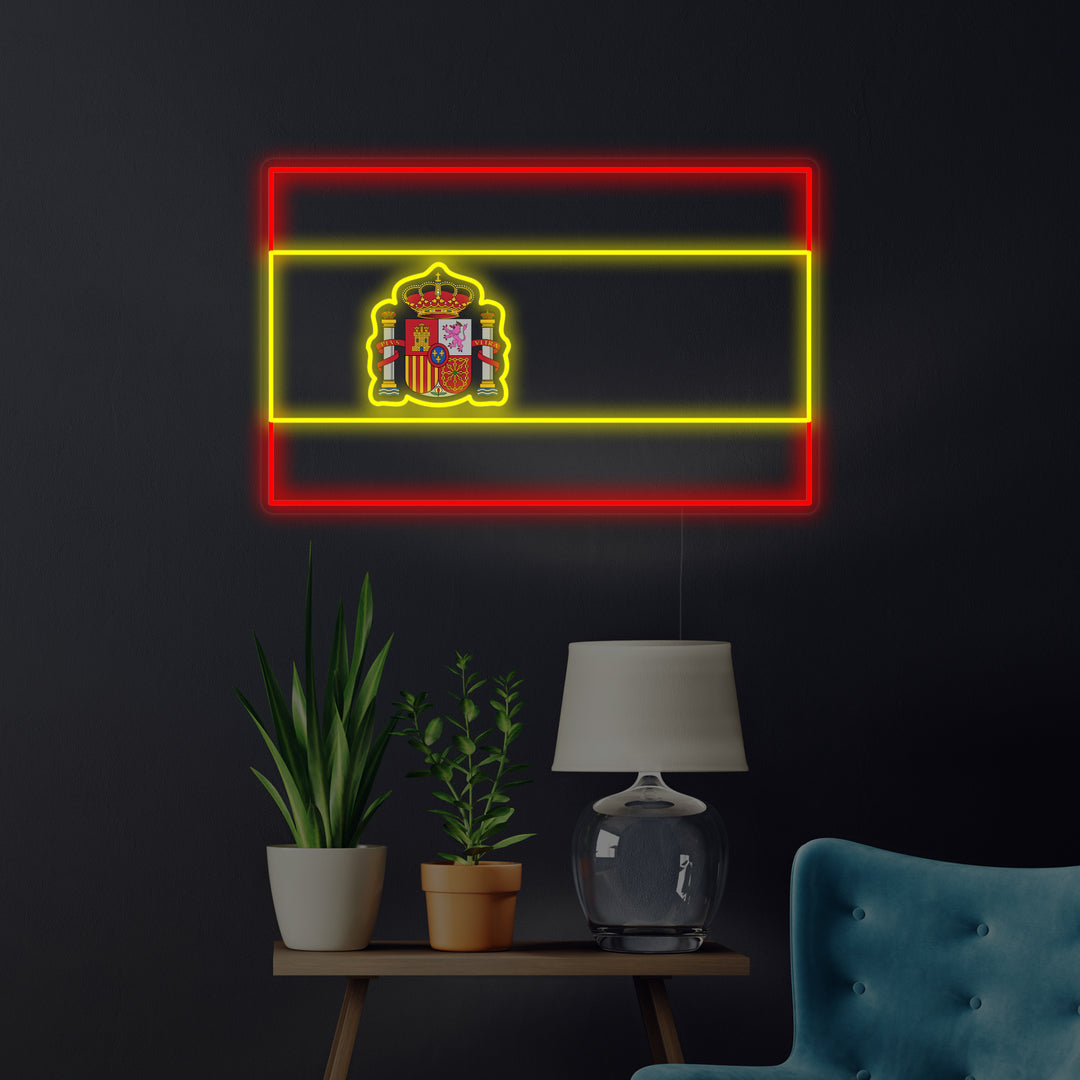 "Spaniens Flag" Neonskilt