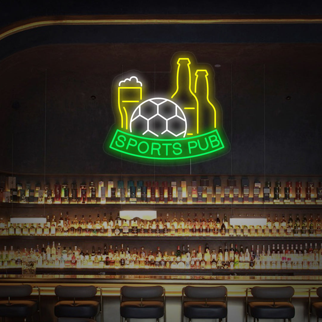 "Fodbold, øl, Sports Pub" Neonskilt