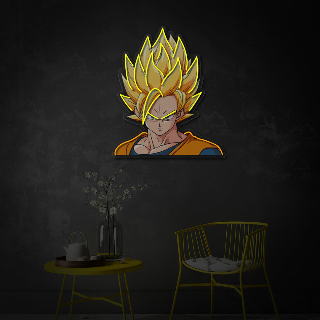 "Goku, Anime" UV-printet LED-neonskilt