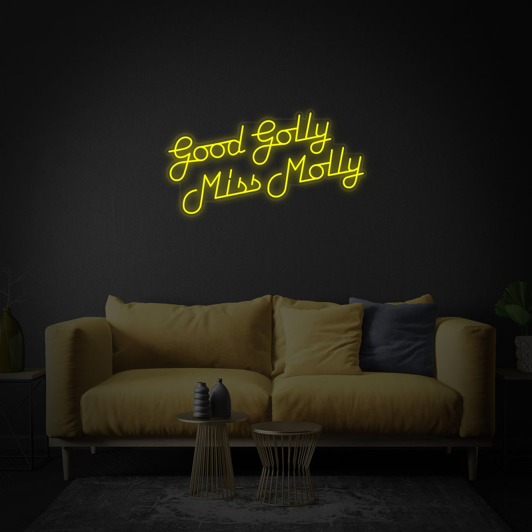 "Good Golly Miss Molly Rockmusik" Neonskilt