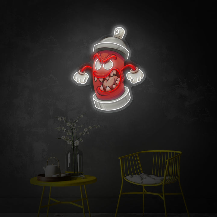 "Graffiti spraydåsemonster" UV-printet LED-neonskilt
