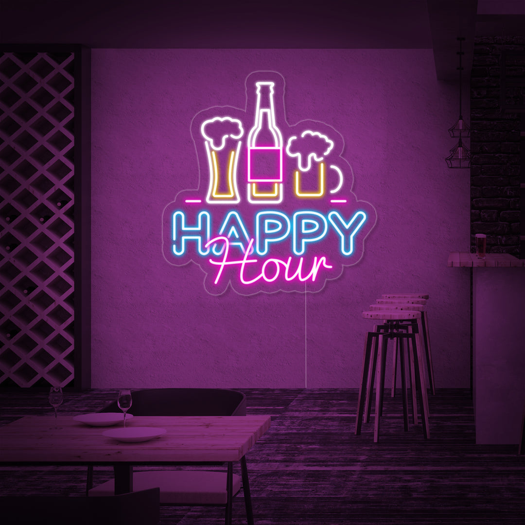 "Happy Hour Bar" Neonskilt