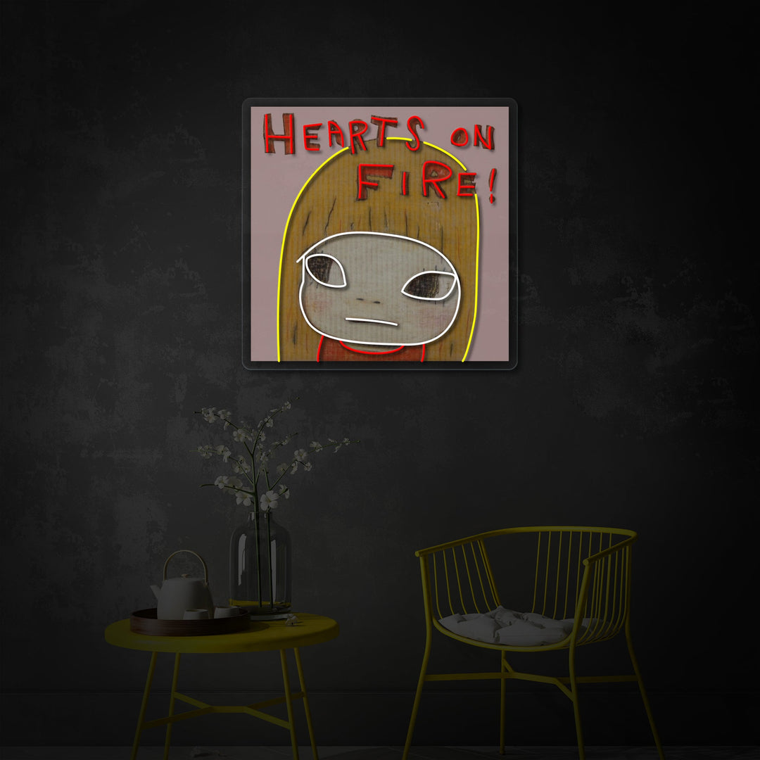 "Hearts On Fire" UV-printet LED-neonskilt