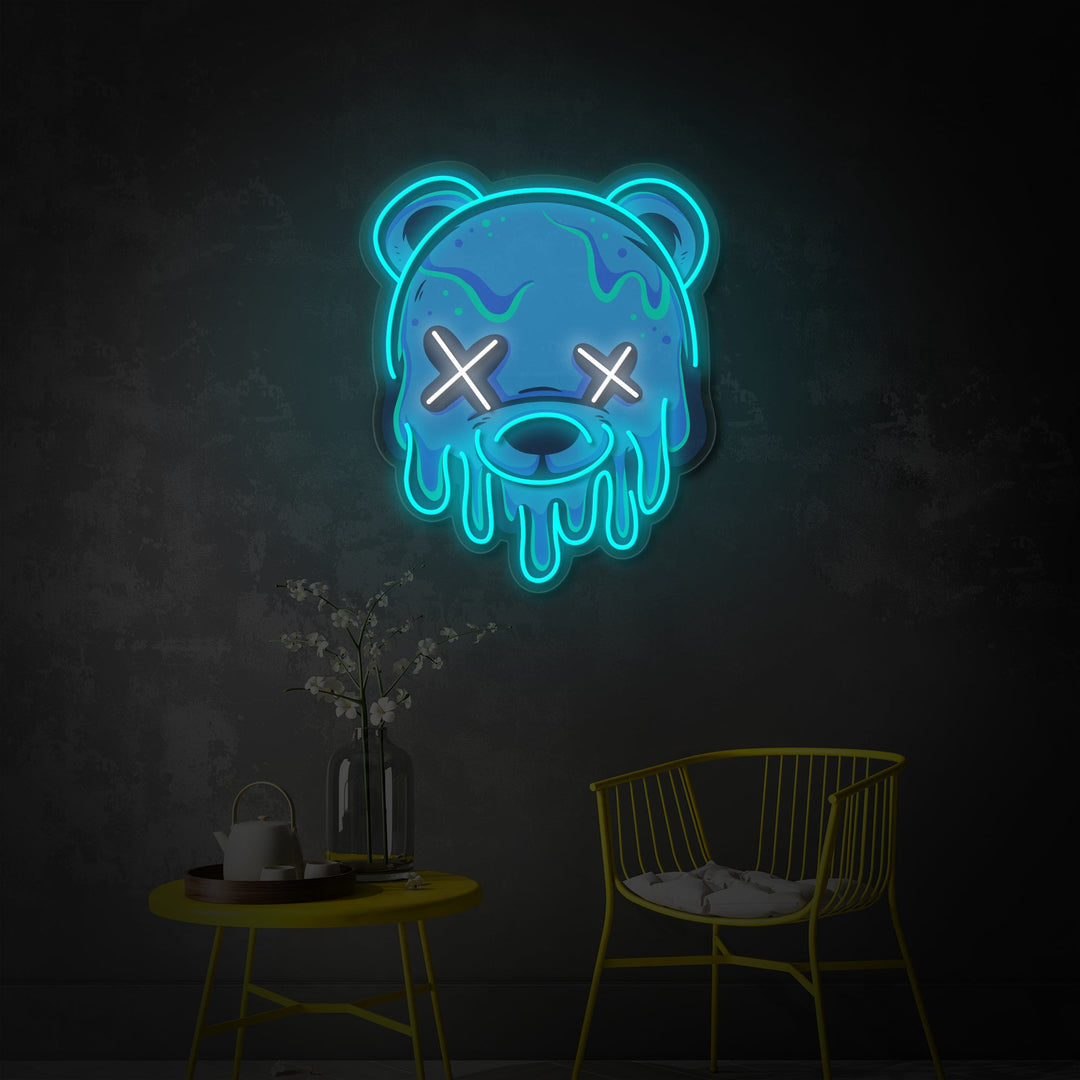 "Ishovedbjørn" UV-printet LED-neonskilt