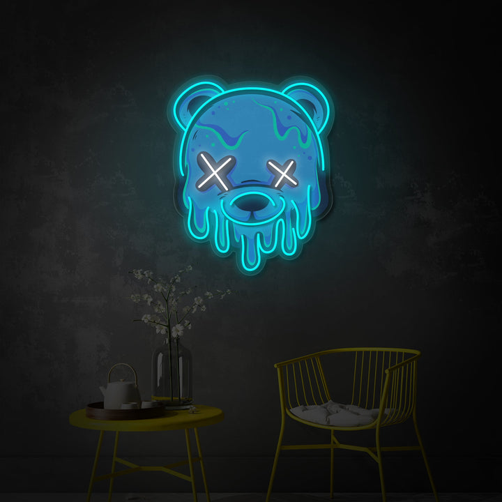 "Ishovedbjørn" UV-printet LED-neonskilt