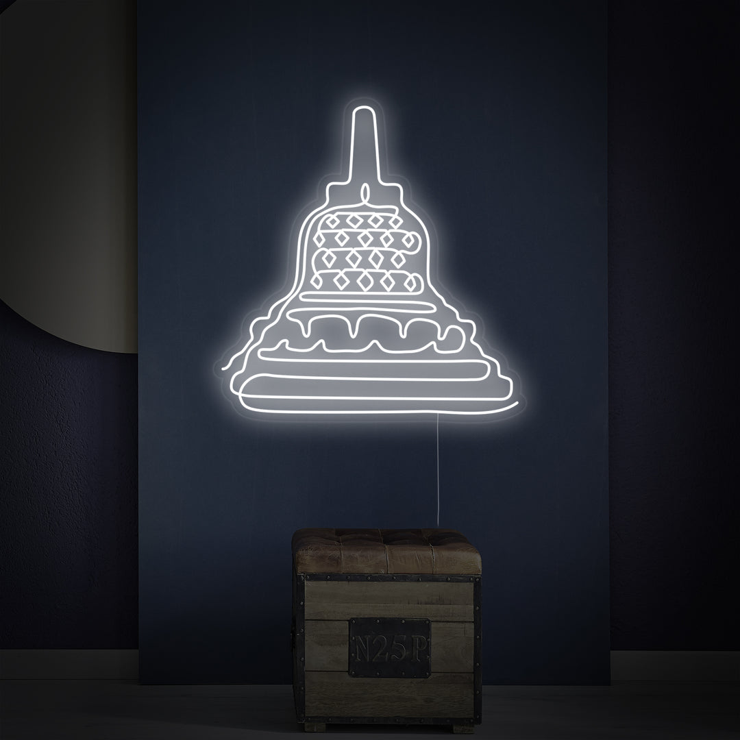 "Indonesiens Borobudur-Tempel" Neonskilt