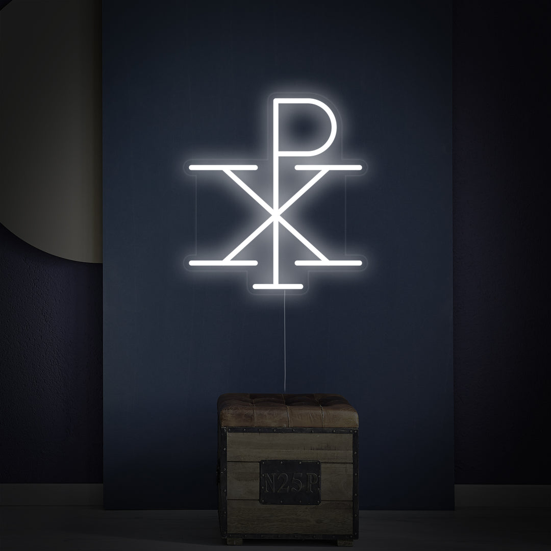 "Jesus Monogram Af Christ Chi Rho" Neonskilt