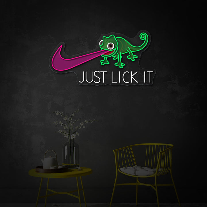 "Just Lick It" UV-printet LED-neonskilt