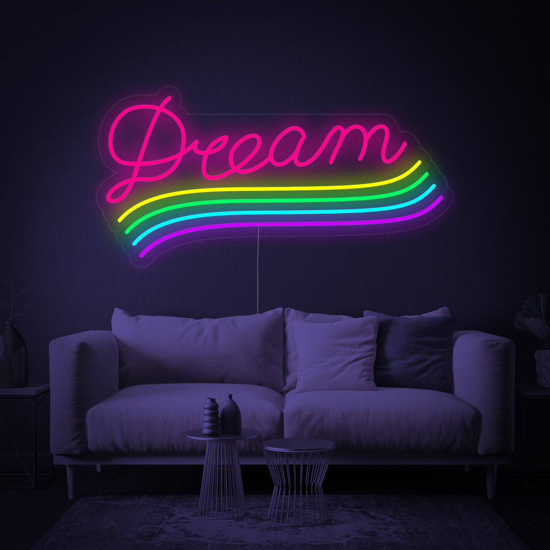 "Regnbueflag Lgbt-Pride Unik, Dream" Neonskilt