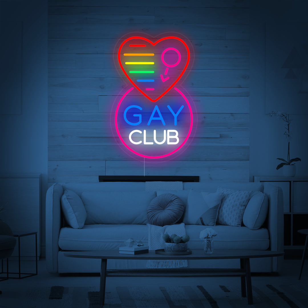 "Regnbueflag Lgbt-Pride Unik, Gay Club" Neonskilt