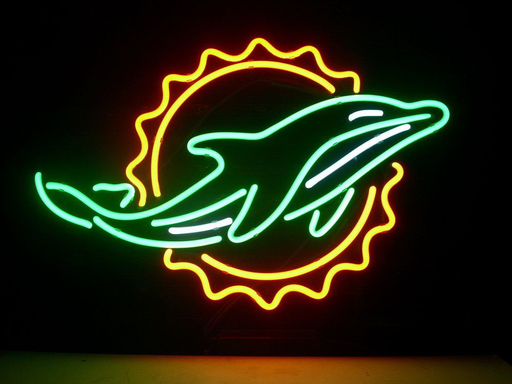 "Miami Dolphin Beer" Neonskilt