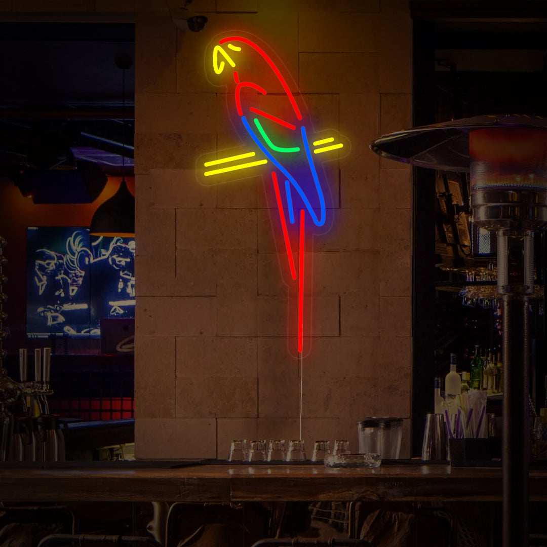 "Papegøje Bar Pub" Neonskilt