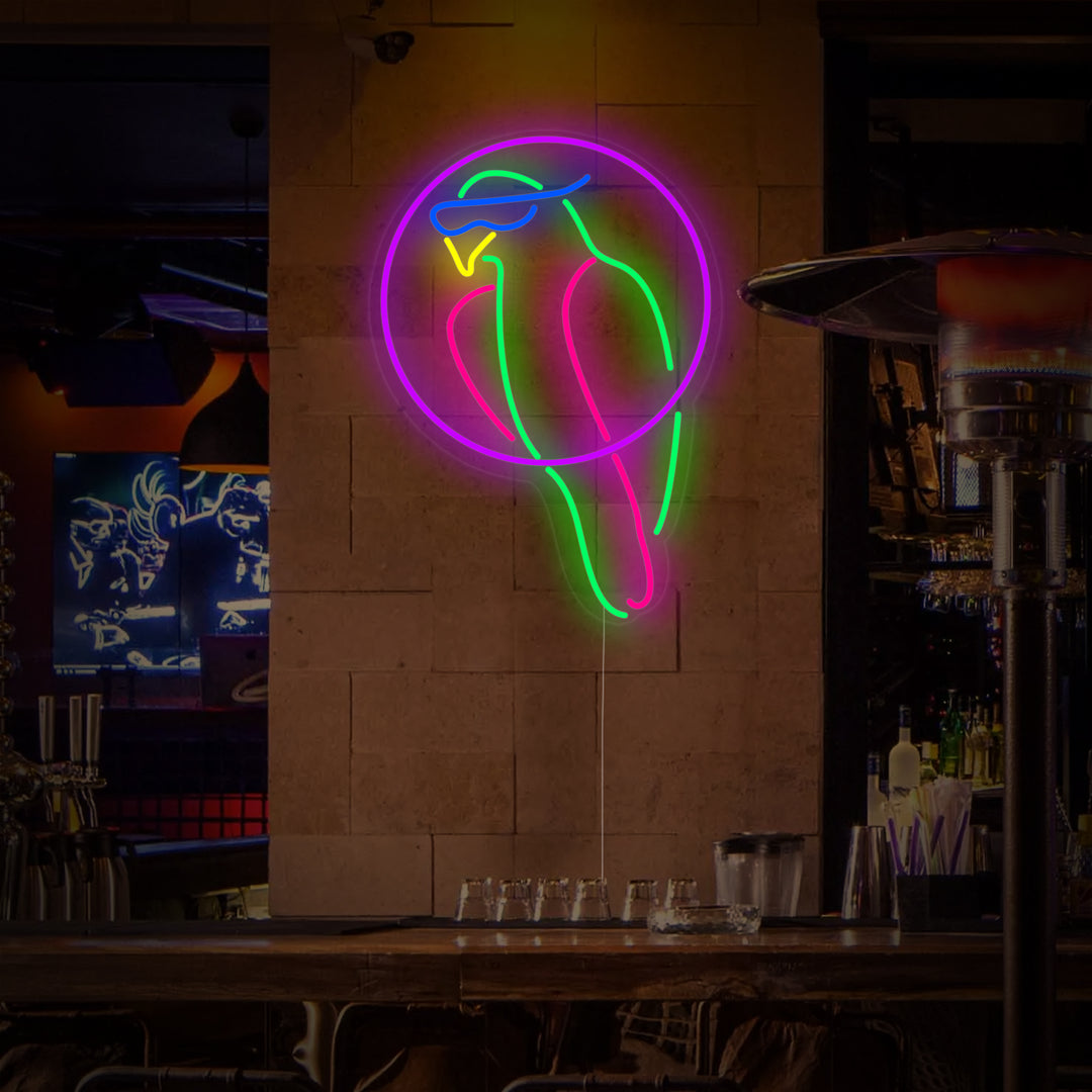 "Papegøje TIKI-Bar" Neonskilt