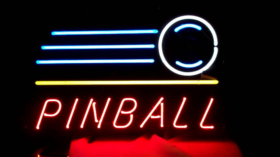 "Pinball, Butik Åben" Neonskilt