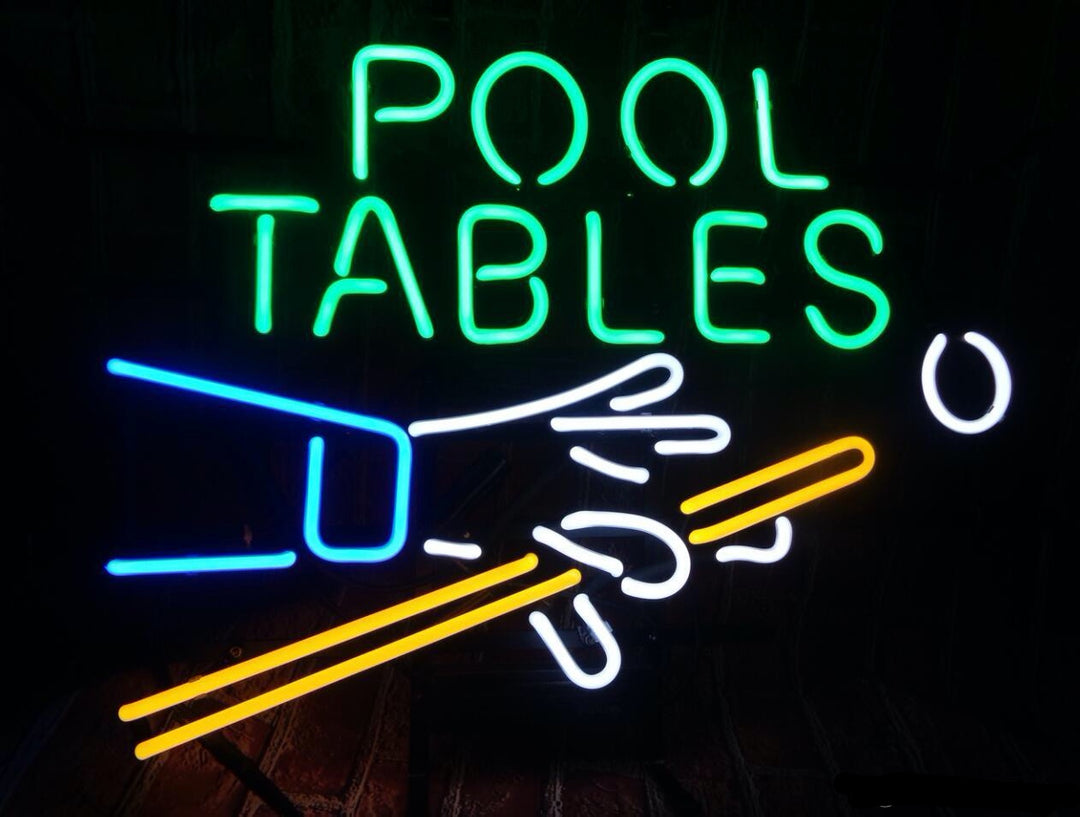 "Pool Tables, Billard" Neonskilt