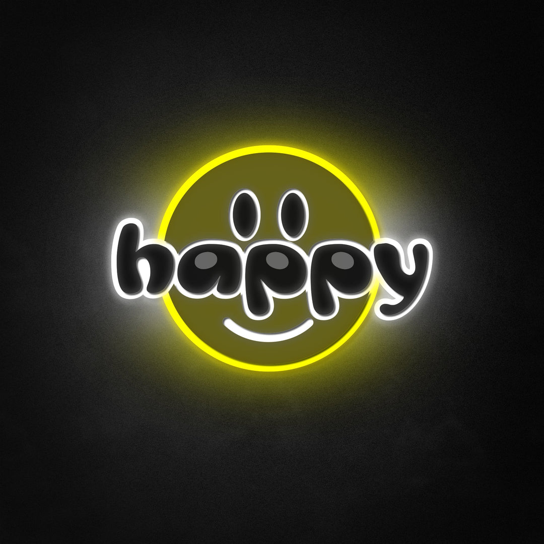 "Smil, Happy bogstaver" Neon Like