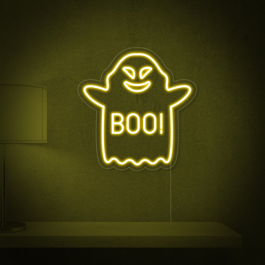 "Boo Spøgelse" Neonskilt