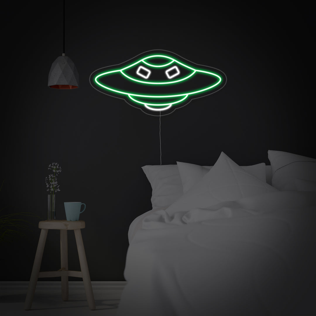 "Rumskib UFO" Neonskilt