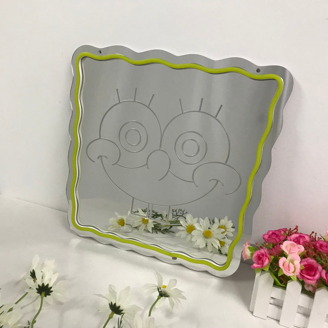 "Bob, Anime, Drømmende Fargeendring" Neonskilt med spejlbagside