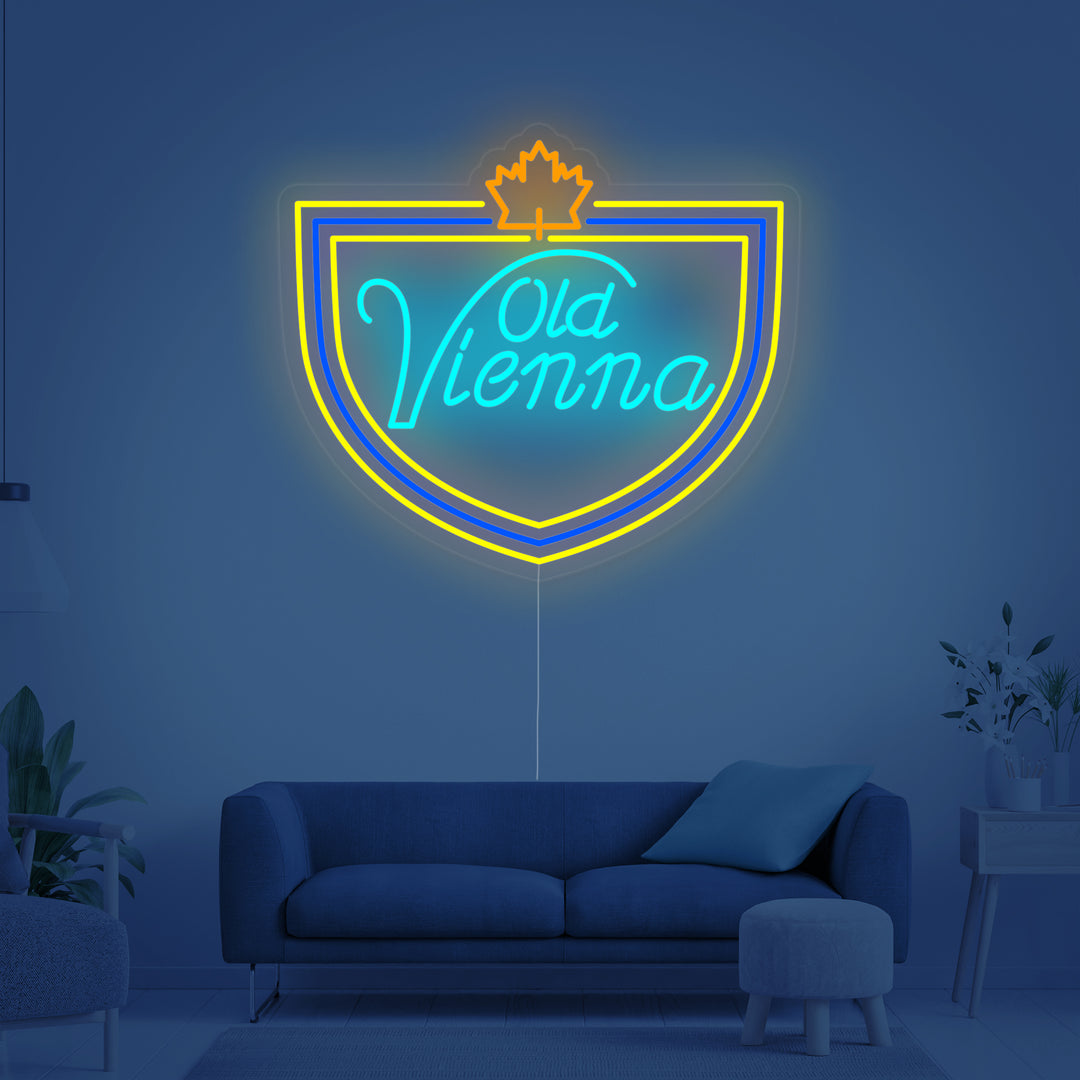 "lagerøl, stor canadisk øl, Old Vienna" Neonskilt