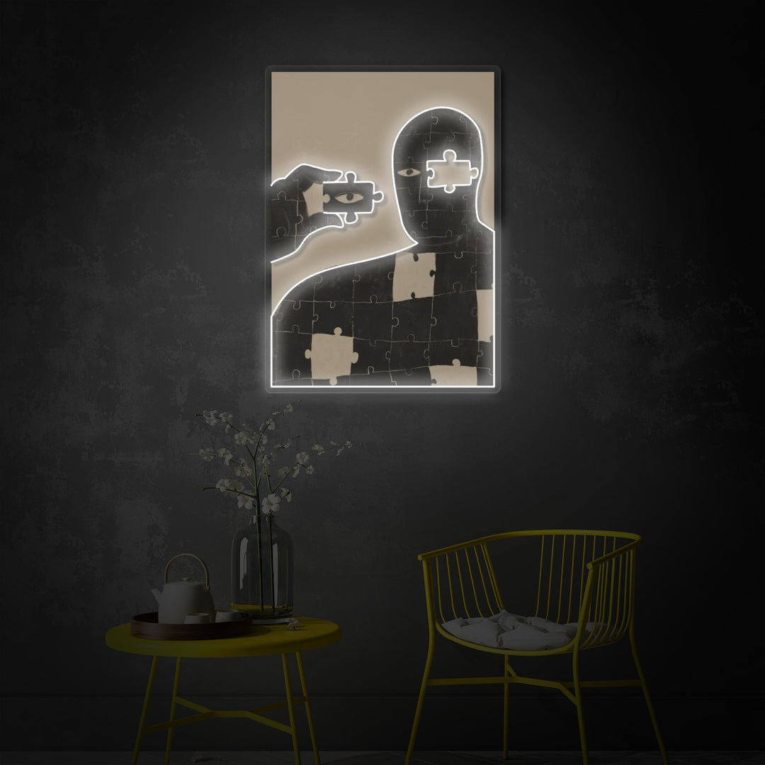 "Hele puslespil" UV-printet LED-neonskilt