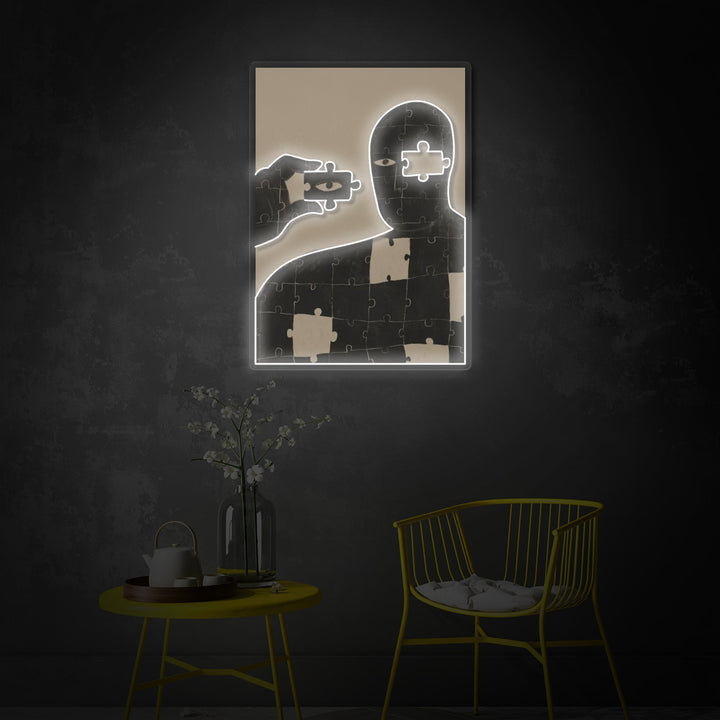 "Hele puslespil" UV-printet LED-neonskilt