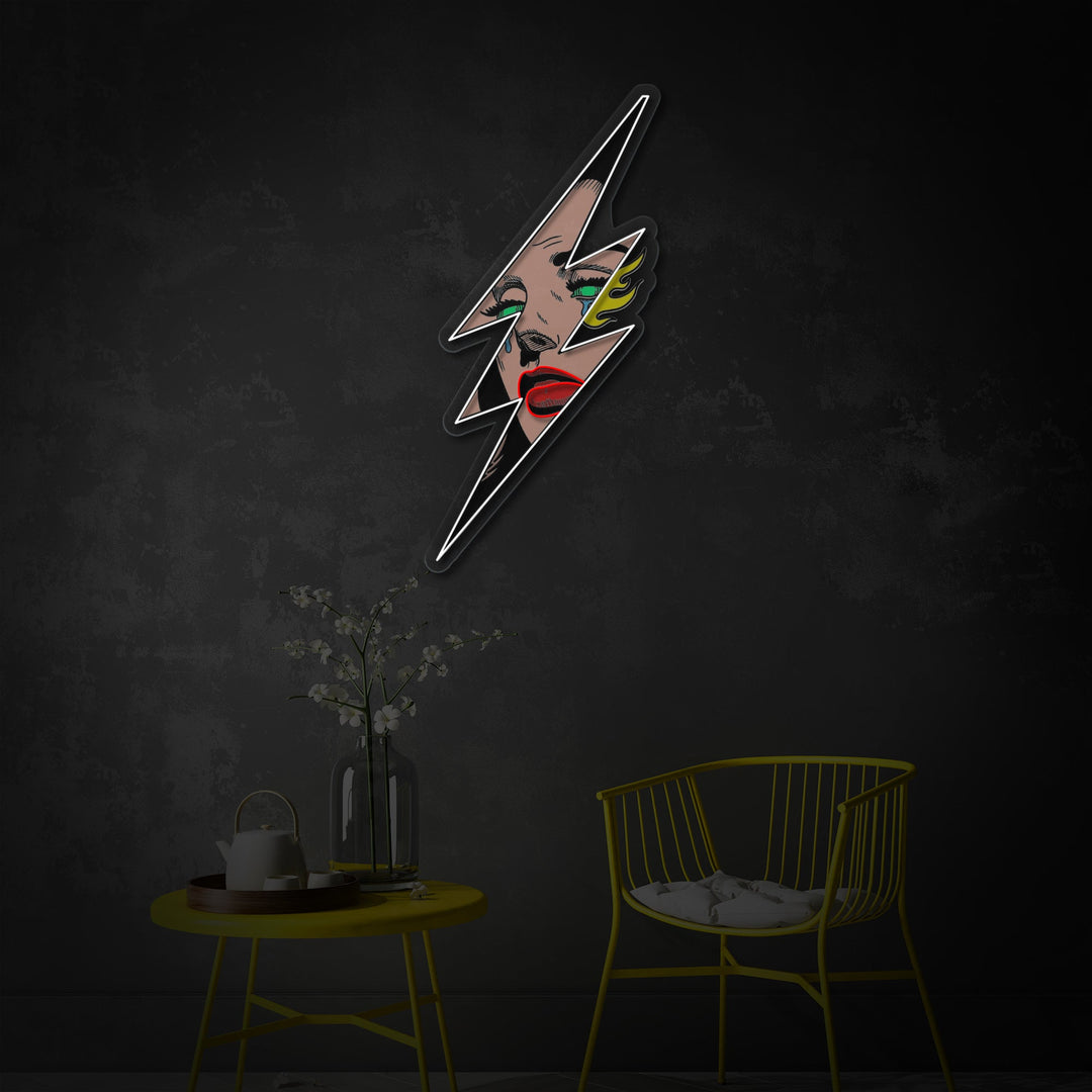 "Kvinde Flash" UV-printet LED-neonskilt