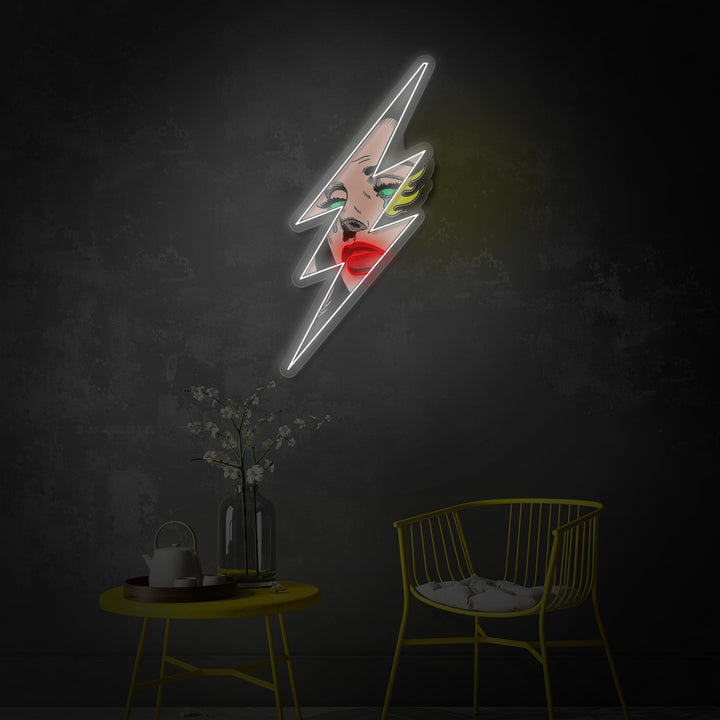 "Kvinde Flash" UV-printet LED-neonskilt