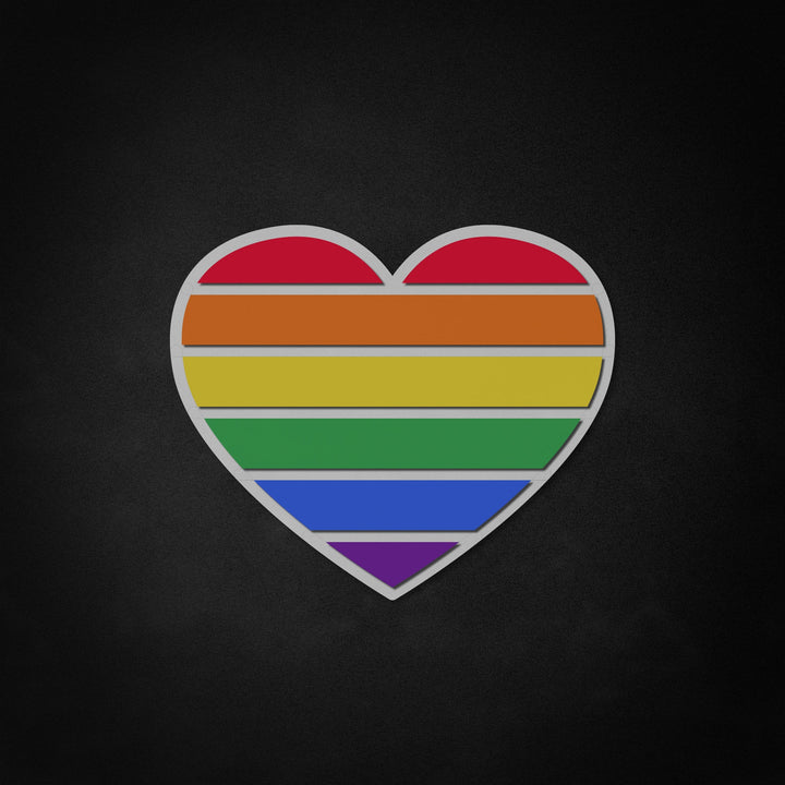"Gay Pride, Heart Shape" Neon Like