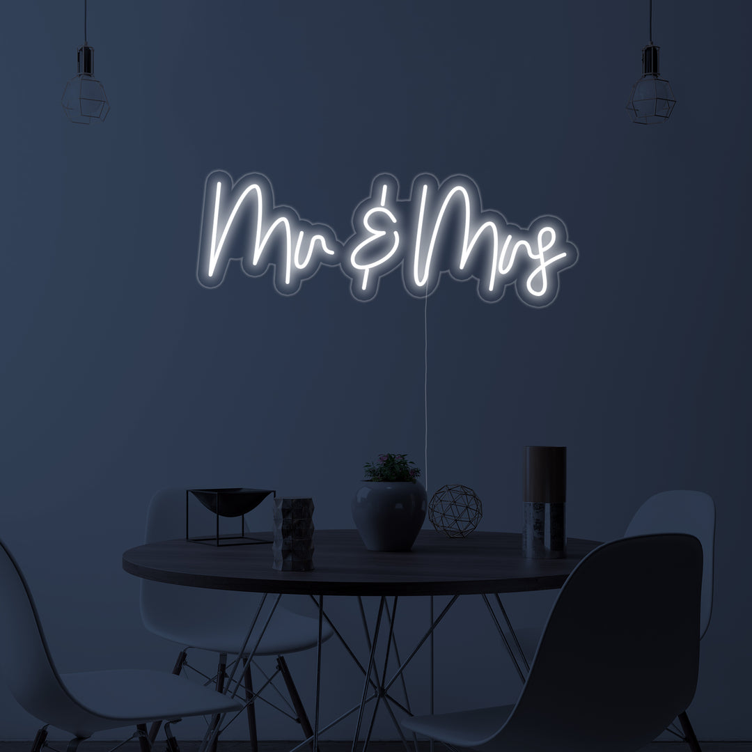 "Mr And Mrs" Neonskilt