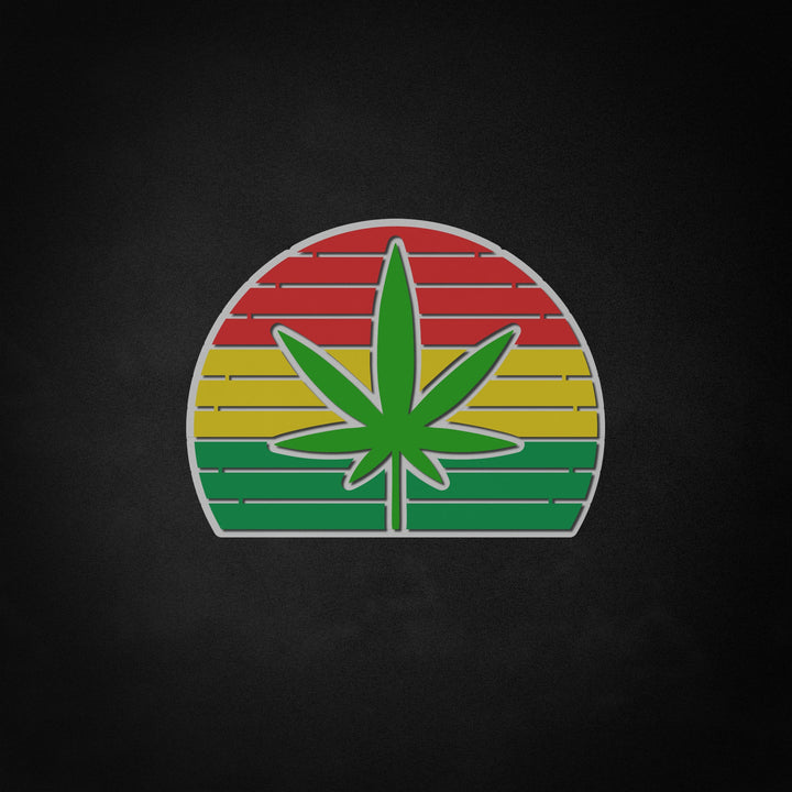"Retro Rasta Leaf" Neon Like