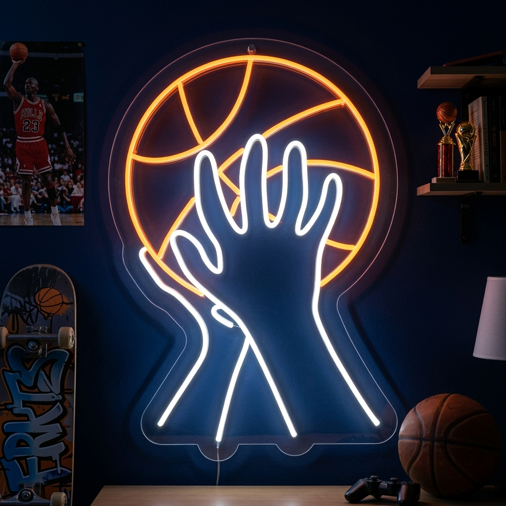 "Basketball Skydning" Neonskilt