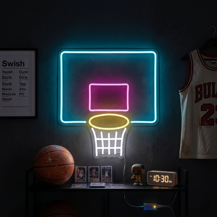 "Net Til Basketballbræt" Neonskilt