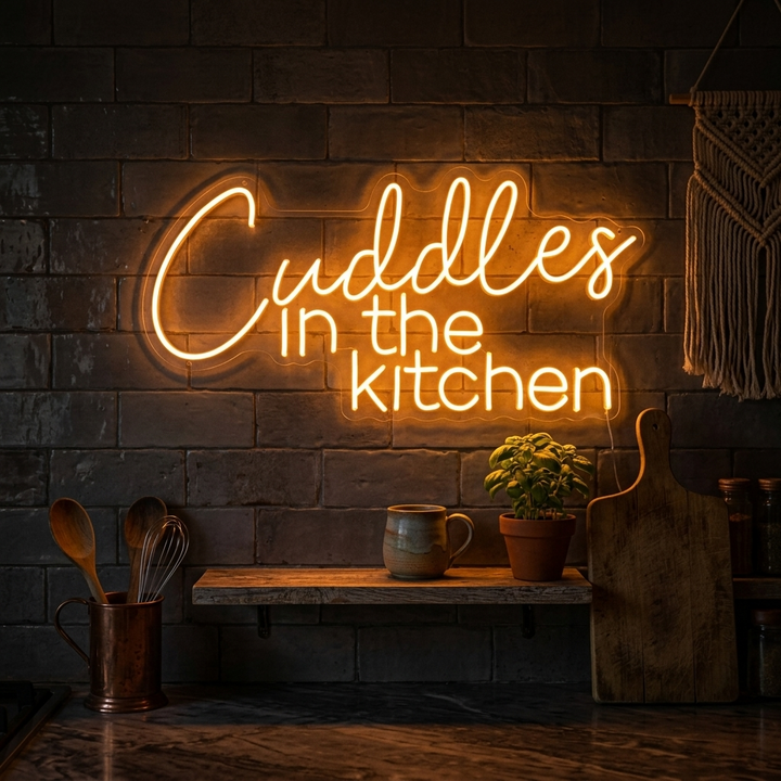 "Cuddles in the Kitchen" Neonskilt