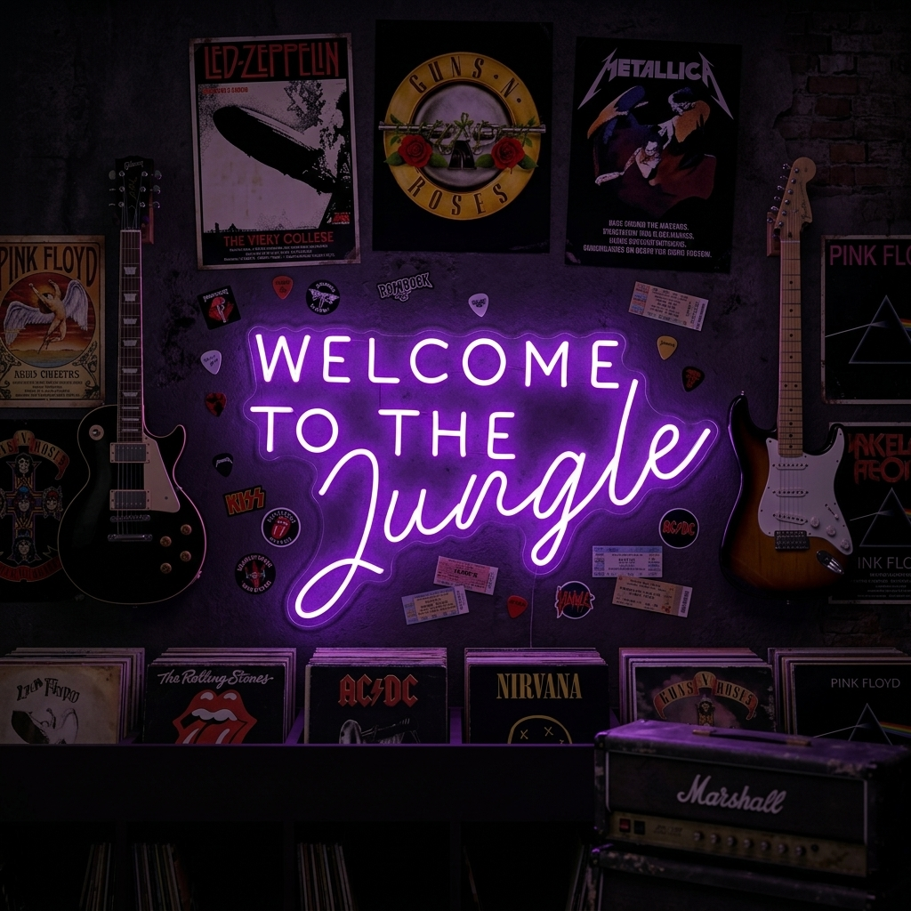 "Welcome to the Jungle" Neonskilt