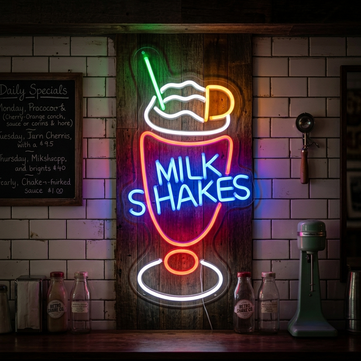 "Milk Shakes" Neonskilt