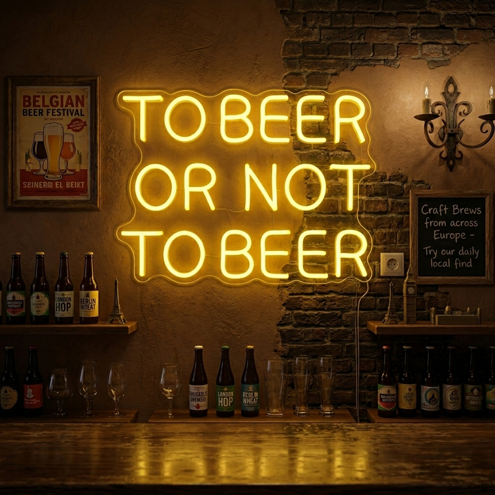 "Ølbar, To Beer Or Not To Beer" Neonskilt