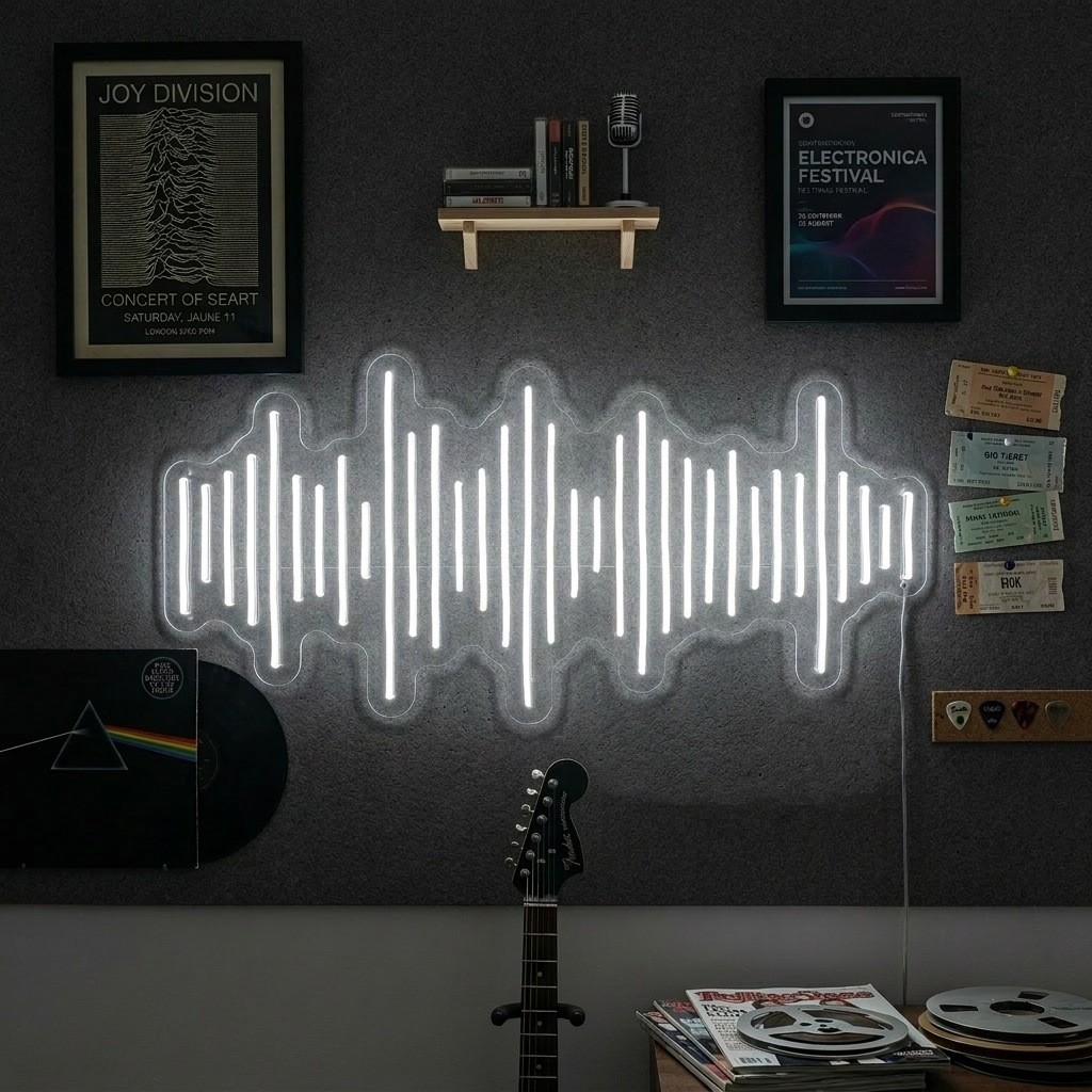 "Musikbølger" Neonskilt