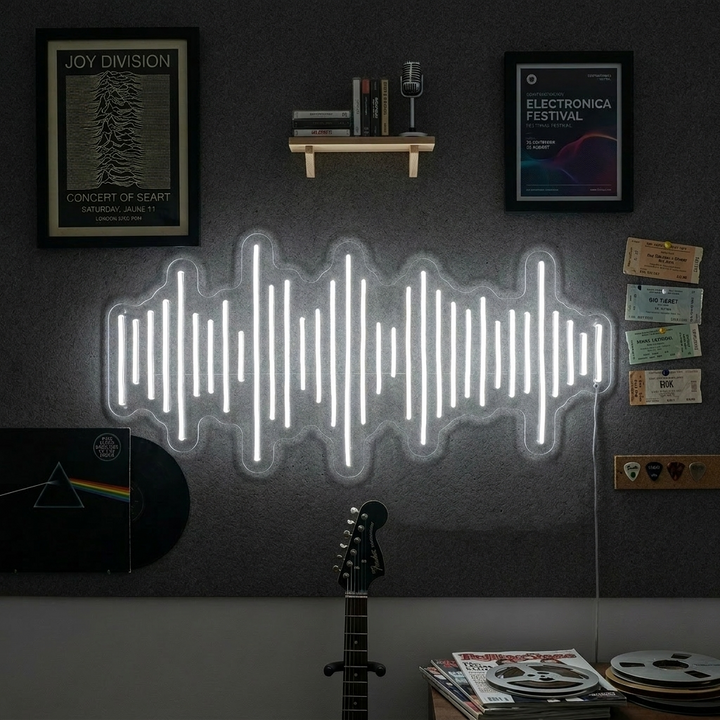 "Musikbølger" Neonskilt