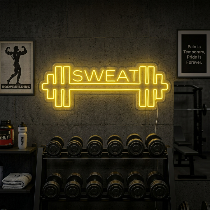 "Your Text, Tilpasset Fitness, Tilpasset Gym" Neonskilt