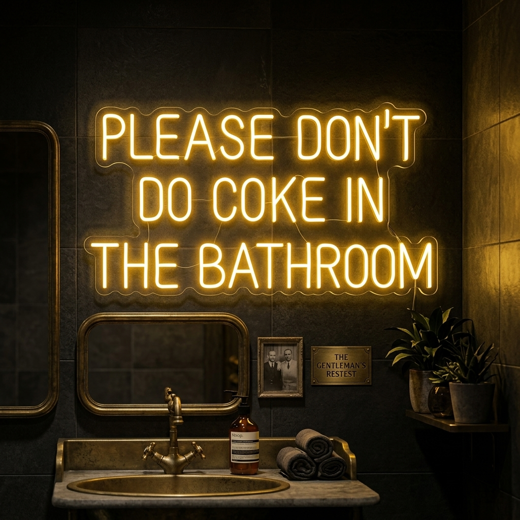 "Please Dont Do Coke in The Bathroom" Neonskilt