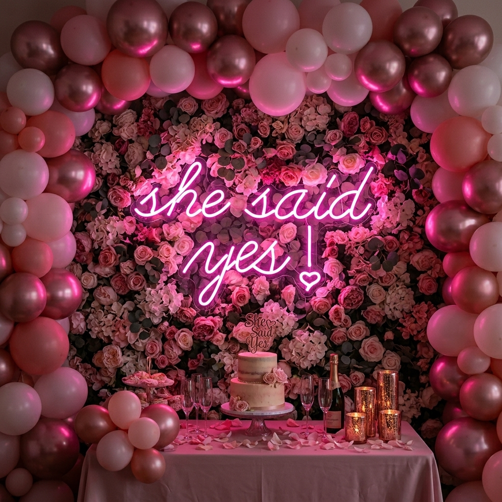 "She Said Yes" Neonskilt