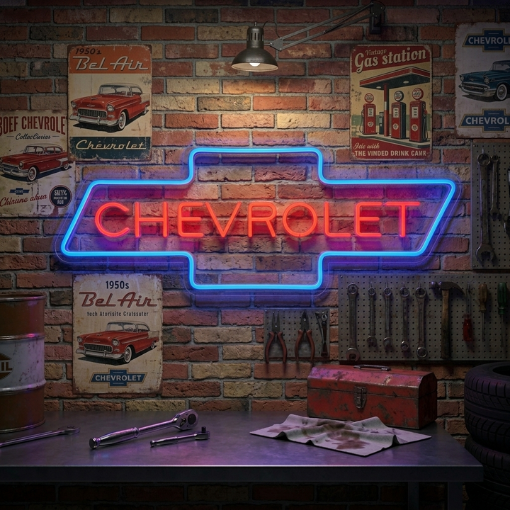 "Chev Car Logo" Neonskilt