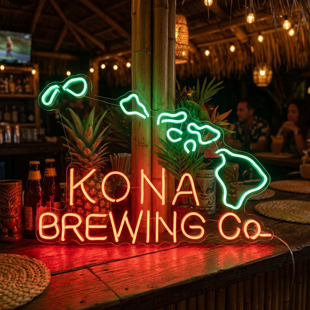 "Kona Brewing Co Beer" Neonskilt