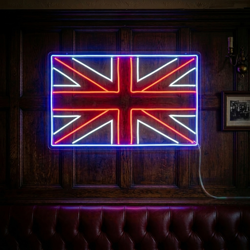 "Storbritanniens Flag" Neonskilt