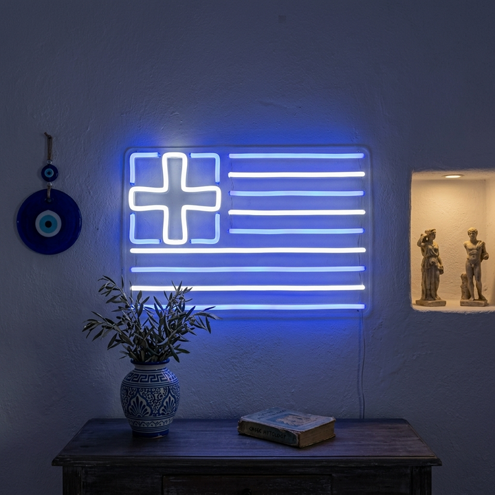 "Grækenlands Flag" Neonskilt