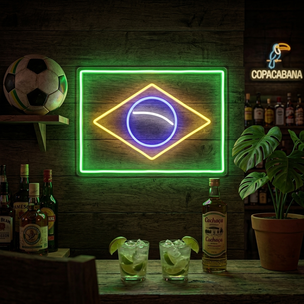 "Brasiliens Flag" Neonskilt