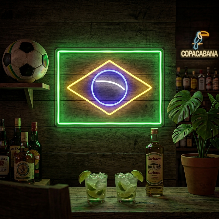"Brasiliens Flag" Neonskilt