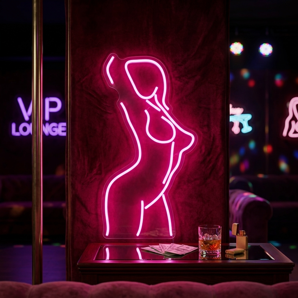 "Kvinde Dame Ryg Pige Krop" Neonskilt
